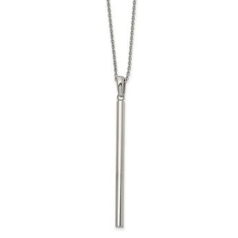 Stainless Steel Polished Bar w/2inch ext. 16 inch Necklace