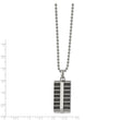 Stainless Steel Polished Black IP-plated Laser cut 22 inch Necklace
