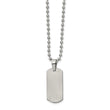 Stainless Steel Brushed Dog Tag 22 inch Necklace