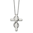 Stainless Steel Polished Cross w/Infinity 16in w/2in ext. Necklace