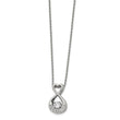 Stainless Steel Polished Vibrant Moving CZ Infinity Heart w/2in ext. 16in N