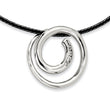 Stainless Steel CZ Pendant 16in Necklace