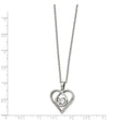 Stainless Steel Polished Vibrant Moving CZ Heart with 2in ext. 16in Necklac