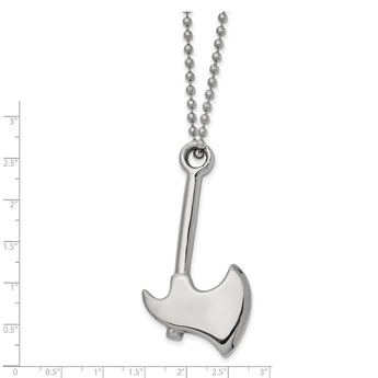 Stainless Steel Polished Hatchet 22 inch Necklace