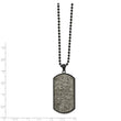 Stainless Steel Polished Black IP w/Sedimentary Rock Dog Tag 24in Necklace
