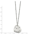 Stainless Steel Polished BLESSED Heart and Cross 20in. Necklace
