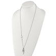 Stainless Steel Polished STRENGTH Wing Pendants and Cross 30in. Necklace