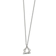 Stainless Steel Polished Triangle and Square 17in w/2in ext. Necklace