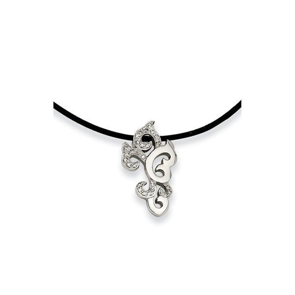 Stainless Steel CZ Pendant Necklace