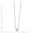 Stainless Steel Polished w/CZ Double Triangles 16.5in Necklace