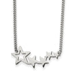 Stainless Steel Polished Stars 18in w/2in extension Necklace