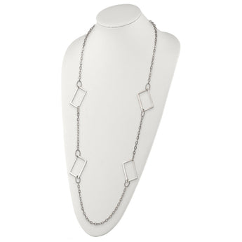 Stainless Steel 39in Square Link Necklace