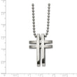 Stainless Steel Brushed and Polished 22in Cross Necklace