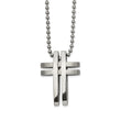 Stainless Steel Brushed and Polished 22in Cross Necklace