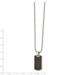 Stainless Steel Brushed & Polished w/Blk CarbonFiber Inlay 22in Necklace