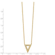 Stainless Steel Polished Yellow IP-plated CZ Triangle w/2.5in ext. Necklace