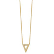 Stainless Steel Polished Yellow IP-plated CZ Triangle w/2.5in ext. Necklace