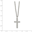 Stainless Steel Polished with CZ Cross 20in Necklace