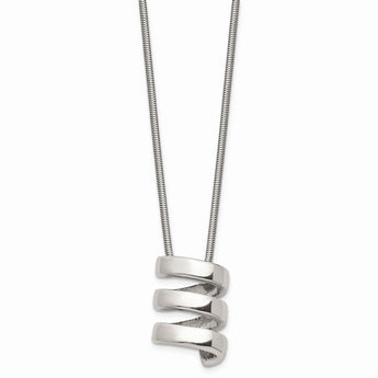 Stainless Steel Fancy Twist Pendant 18in Necklace