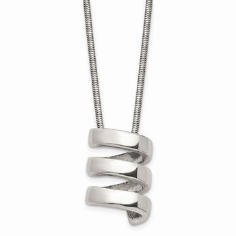 Stainless Steel Fancy Twist Pendant 18in Necklace