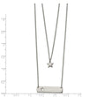 Stainless Steel Polished Star and Bar Multi-strand 1.5in ext Necklace