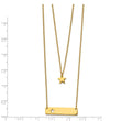 Stainless Steel Yellow Ip-plated Star and Bar Multi-strand 1.5in ext Neckla