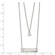 Stainless Steel Polished Heart and Bar Multi-strand 1.5in ext Necklace