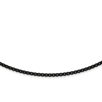 Stainless Steel Polished Black IP-plated 24 inch Box Chain