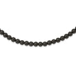 Stainless Steel Brushed Black Agate Antiqued Clasp 27in Necklace