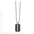 Stainless Steel Brushed and Polished Black IP-plated Dog Tag 24in Necklace