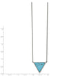 Stainless Steel Polished w/Reconstructed Howlite Triangle w/2in ext. Neckla