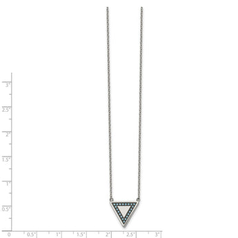 Stainless Steel Polished w/Reconstructed Turquoise w/2in ext. Necklace