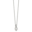 Stainless Steel Polished with Swarovski Crystals 16in Necklace