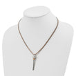 Stainless Steel Polished Rose IP-plated 2-Strand 18.5in Necklace