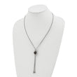 Stainless Steel Polished Black IP Adjustable Beads up to 26in Necklace