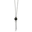Stainless Steel Polished Black IP Adjustable Beads up to 26in Necklace