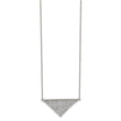 Stainless Steel Polished w/Preciosa Crystal 16in w/2in ext. Necklace