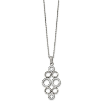 Stainless Steel Polished w/Preciosa Crystal 16in w/2in ext. Necklace