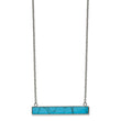 Stainless Steel Polished w/Reconstructed Howlite Bar w/1.75in ext. Necklace