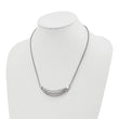 Stainless Steel Polished 3D Curved Bars 20in w/2in ext. Necklace