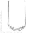 Stainless Steel Polished 3D Curved Bars 20in w/2in ext. Necklace