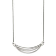 Stainless Steel Polished 3D Curved Bars 20in w/2in ext. Necklace