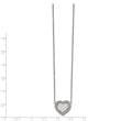 Stainless Steel Polished with CZ Heart 19.25in with 2in ext. Necklace