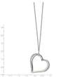 Stainless Steel Polished Preciosa Crystal Heart 18in w/2in ext. Necklace