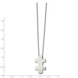 Stainless Steel Polished w/CZ Puzzle Piece 16in w/2.5in ext. Necklace