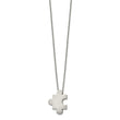 Stainless Steel Brushed Puzzle Piece 16in w/2.75in ext. Necklace