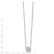 Stainless Steel Polished with CZ Circle 17in with 2in ext. Necklace