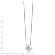 Stainless Steel Polished with CZ 17in with 2.75in ext. Necklace