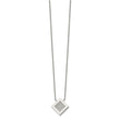 Stainless Steel Polished with CZ 17in with 2.75in ext. Necklace