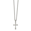 Stainless Steel Polished 22in Cross Necklace